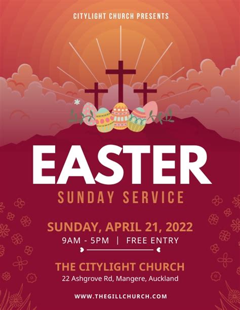 Copy Of Maroon Easter Sunday Flyer Postermywall