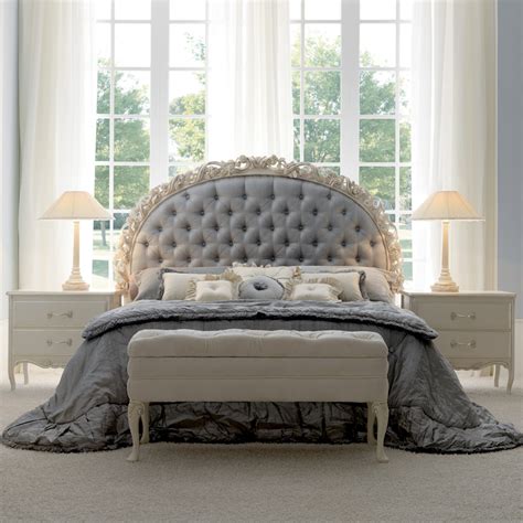 Designer Rose And Ribbon Button Upholstered Italian Bed Juliettes