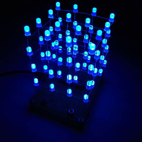 Unlike my previous cube i wanted this one to be a completely self contained object, the idea was plug it directly into the wall and it will start producing. Funny DIY LED Cube Kit 4*4*4 Blue Light Electronic DIY Kit 64pcs LEDs Sound Control Electronic ...