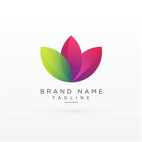 Leaf Logo Concept Design In Colorful Style Text Logo Design Green