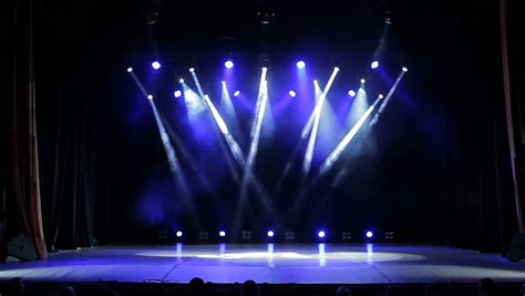 Colorful Bright Stage Lights In A Concert Blue Royalty Free Video