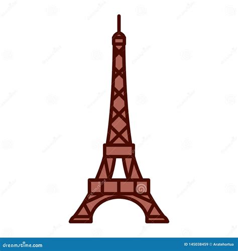Licona Di Emoji Della Torre Eiffel Del Fumetto Ha Isolato