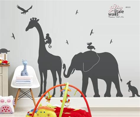 Giraffe Elephant Monkey Wall Decal Jungle Safari Nursery Themechildren