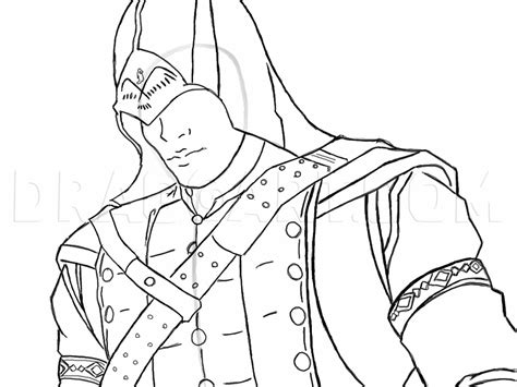 How To Draw Connor Kenway From Assassins Creed 3 Coloring Page Trace