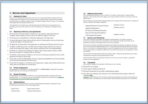 information technology support services contract template