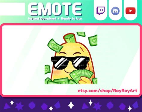 Twitch Emote Cute Banana Money Dollar Sub Emoji Etsy
