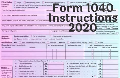 Form 1040 Instructions 2020