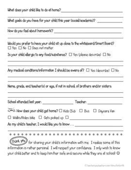 FREE Parent Questionnaire for Back to School | Parenting ...