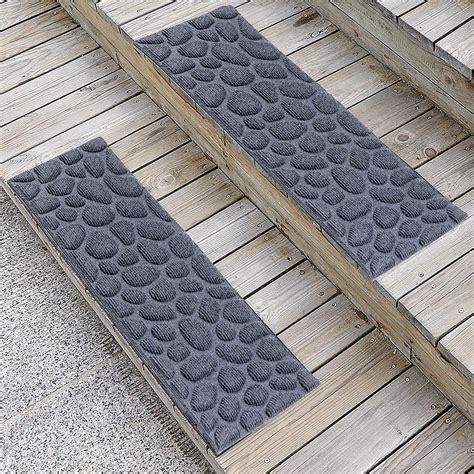 Pcs Stair Treads Non Slip Indoor Outdoor Stair Mat Gray Stone X
