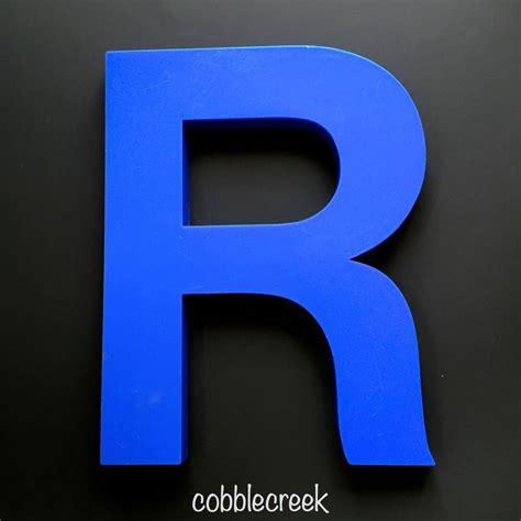 Letter R Big 14" Bright Blue Vintage Sign Letter Initial Advertising