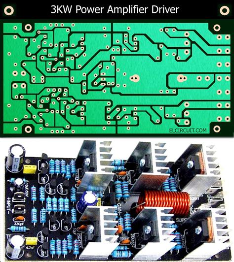 This is a very good amplifier suitable for driving compact speakers or bass or midrange pa systems. 3kW Power Amplifier Driver Circuit PCB Layout - Electronic Circuit | Power amplifiers, Audio ...