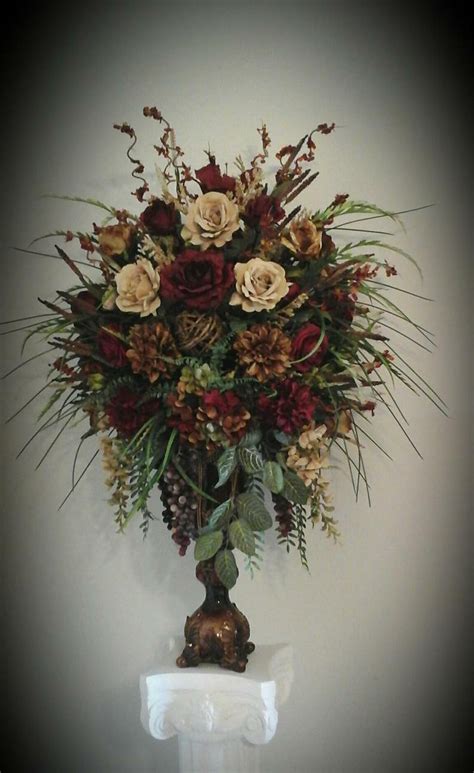 Large Tuscan Floral Arrangement Silk Floral Centerpiece | Etsy | Silk floral centerpiece, Tuscan ...