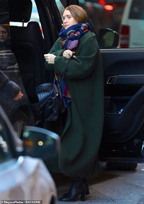 Mary Kate Olsen Is Winter Holiday Chic Bundled Up In A Hunter Green
