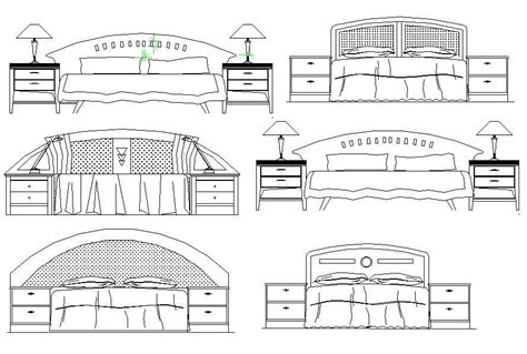 Drawing Of Bed Design In Autocad Cadbull