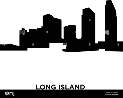Long Island Silhouette On White Background Vector Illustration Stock