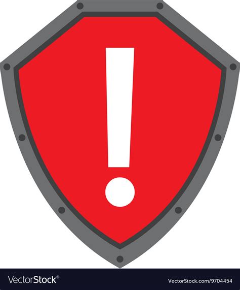 Security Shield With Alert Symbol Isolated Icon Vector Image