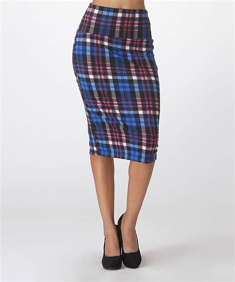 Another Great Find On Zulily Blue And Brown Plaid Pencil Skirt By