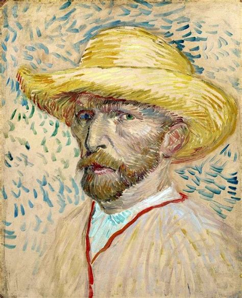 Self Portrait In A Straw Hat Ii By Vincent Van Gogh Van Gogh Vincent