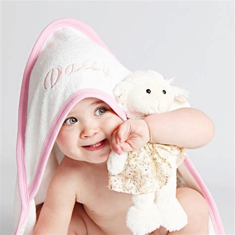 Personalised Pink Baby Hooded Towel Hooded Baby Towel Hooded Bath