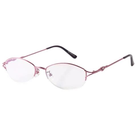 Reading Glasses For Women Resin Coating Lens Metal Half Frame Pink Elegant Retro Reading Glasses