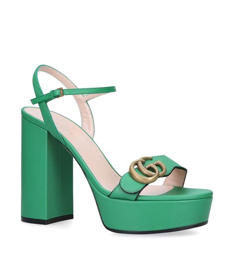 Gucci Marmont Platform Sandals 85 In Green Lyst