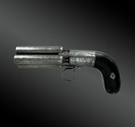 “mariette” Pepperbox Pistol With Four Barrels 19th Century Belgium