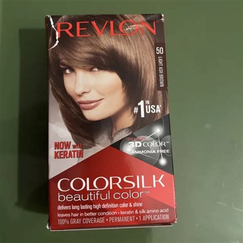 Revlon Colorsilk 3d Hair Color With Keratin Ammonia Free 50 Light Ash Brown 5 99 Picclick