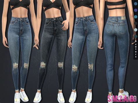 The Sims Resource 357 Ripped Skinny Jeans