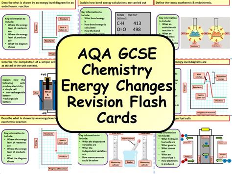 Aqa Ks Gcse Chemistry Science Energy Changes Revision Flashcards Teaching Resources Gcse