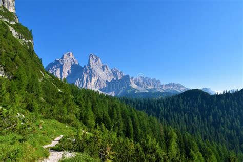 Monte Cristallo Mountain Peak In The Dolomite Alps Stock Photo Image