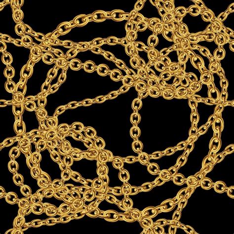 Premium Vector Seamless Pattern With Gold Chains For Fabric Design On