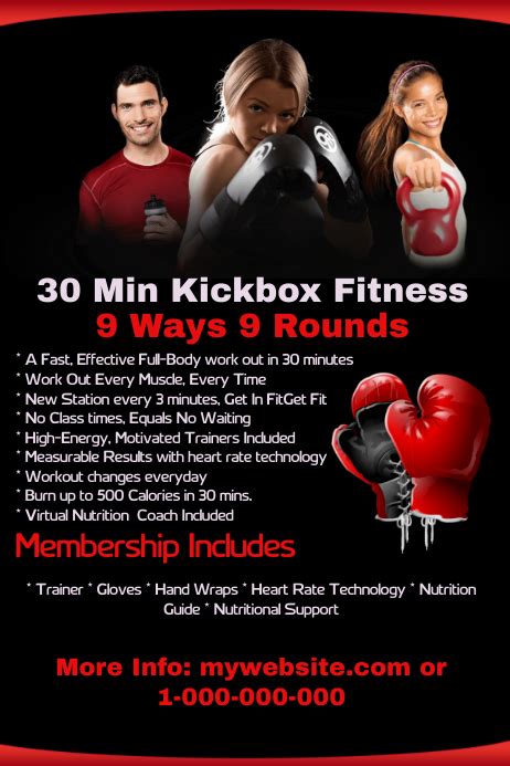 30 Minute Kickboxing Template Postermywall