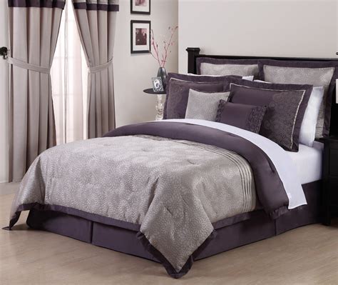 6pcs satin bedding set silk bedroom duvet cover + fitted sheet +4 pillowcases uk. 8Pcs Queen Debois Purple Embroidered Comforter Set