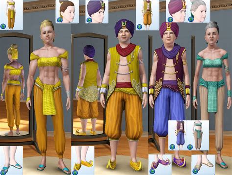 Mod The Sims Genie Outfits Hairshats And Shoes Unlocked