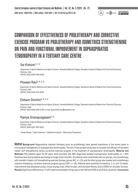 Pdf Comparison Of Effectiveness Of Prolotherapy And Corrective