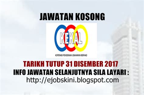 Jika anda berminat, sila klik pada pautan mohon online yang disediakan dibawah. Jawatan Kosong Koperasi Pendidikan Usahawan Berhad - 31 ...