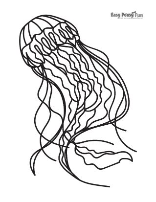 Jellyfish Coloring Pages - Easy Peasy and Fun