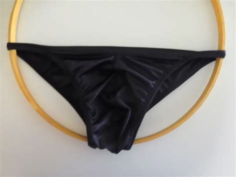 Mens String Bikini Low Rise Whale Tail Brief Brazilian Made Usa Satin