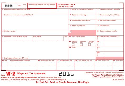 W2 Form Excel Template Free Download