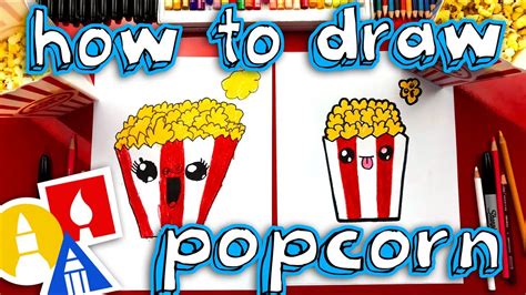 How To Draw A Cartoon Box Of Popcorn How To Draw Popcorn Cartoon