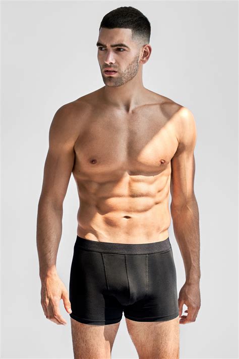 Black Boxer Brief Underpants Made Of Organic Cotton And Elastane