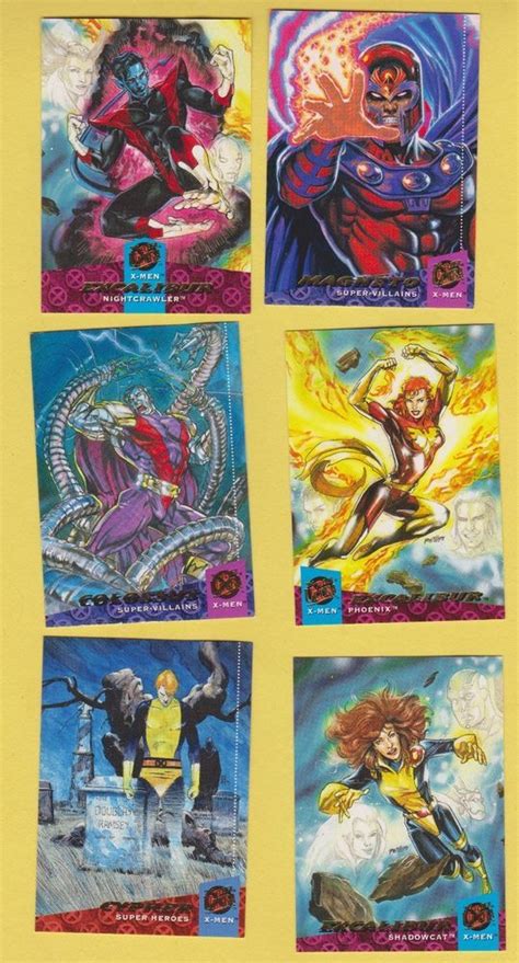Lot Of 6 Assorted X Men Trading Cards Published 1994 Fleer Ultra