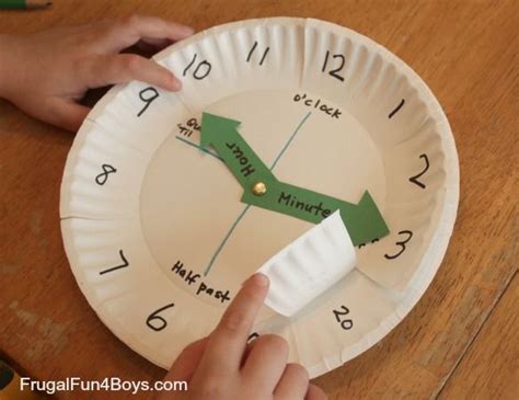 Paper Plate Clock Activity For Learning To Tell Time Frugal Fun For