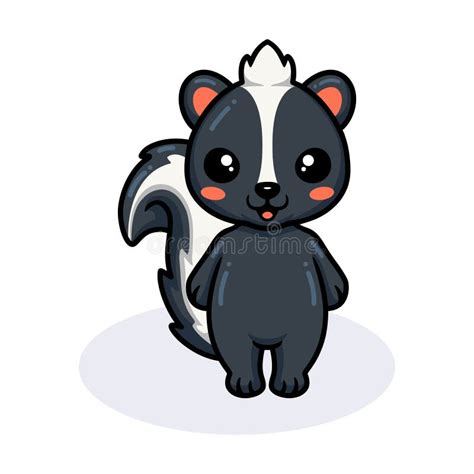 Cute Little Skunk Cartoon Standing Stock Vector Illustration Of Lemur
