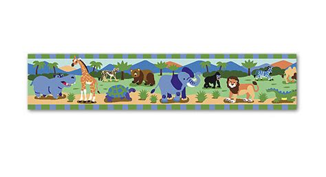Free Download Safari Jungle Kids Wallpaper Border Wild Animals For Boys