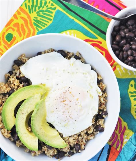 Quinoa is a flexible, nutritious, and delicious food. Quinoa, Black Bean, Avocado and Egg Breakfast Bowl - Savor ...