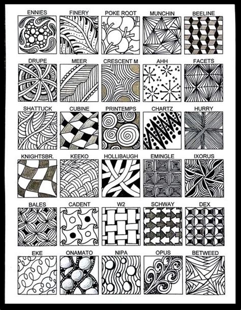 Named Patterns Tangle Doodle Doodles Zentangles Zen Doodle Doodling