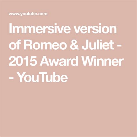 Mohammad amirul bin abdul razak class : Immersive version of Romeo & Juliet - 2015 Award Winner ...