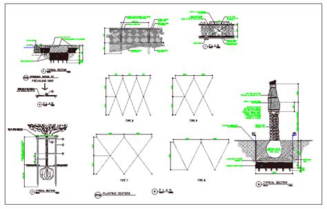 Landscaping Of Tree Planing And Planting Details Of Garden Dwg File