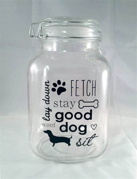 Custom Dog Treat Jar Choose Your Dogs Silhouette By Homemaderustic